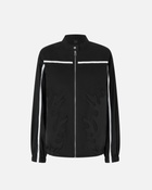 Pinko Poplin Bomber Jacket With Flame Design Limo Black