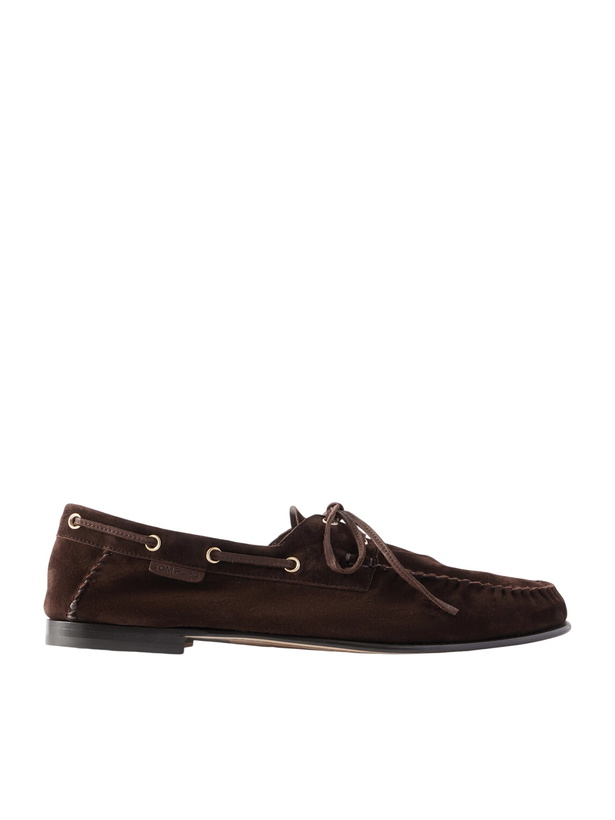Photo: TOM FORD - Theo Suede Boat Shoes - Brown