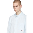 Moncler Blue and White Stripe Shirt
