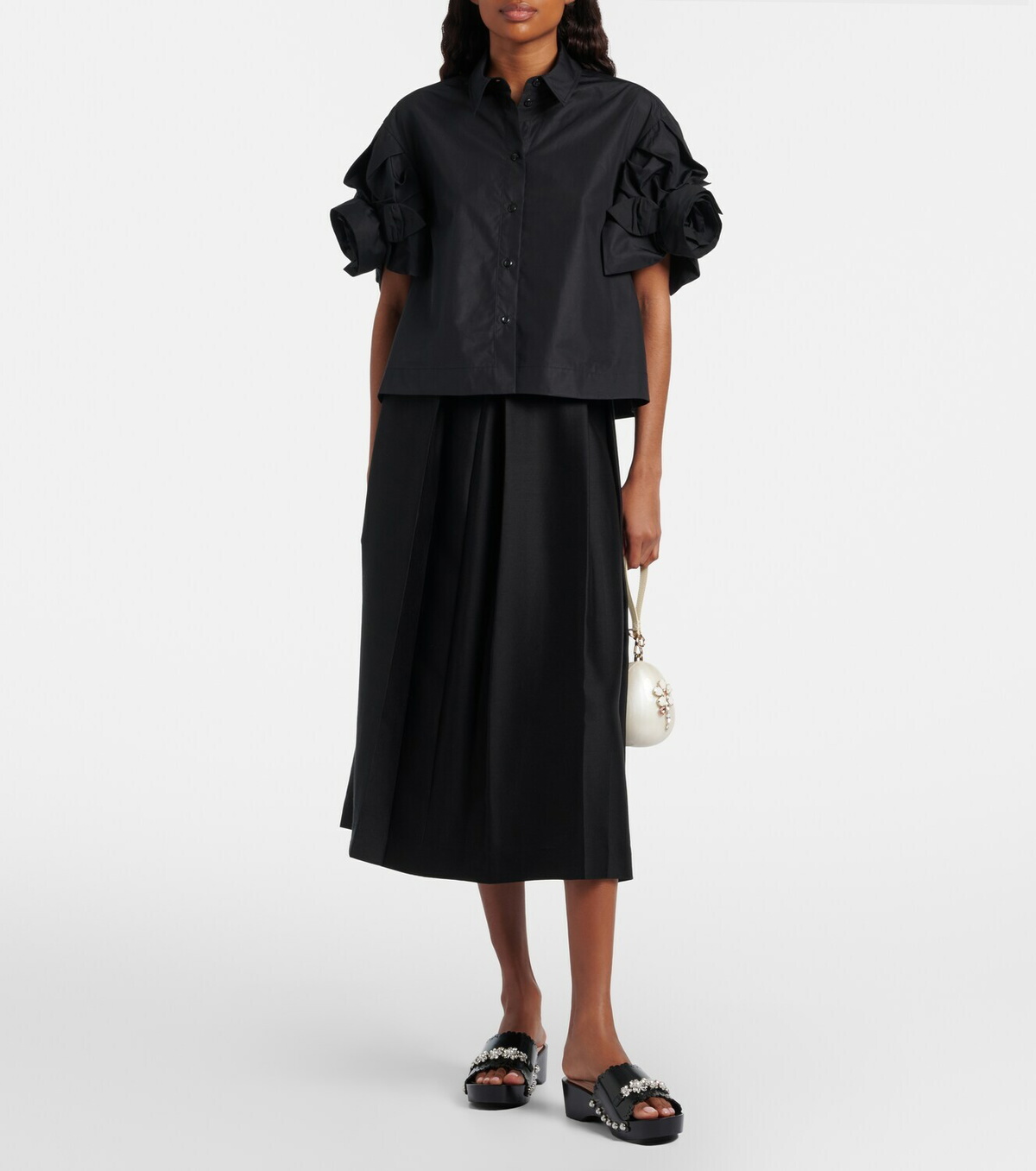 Simone Rocha Embellished leather clogs