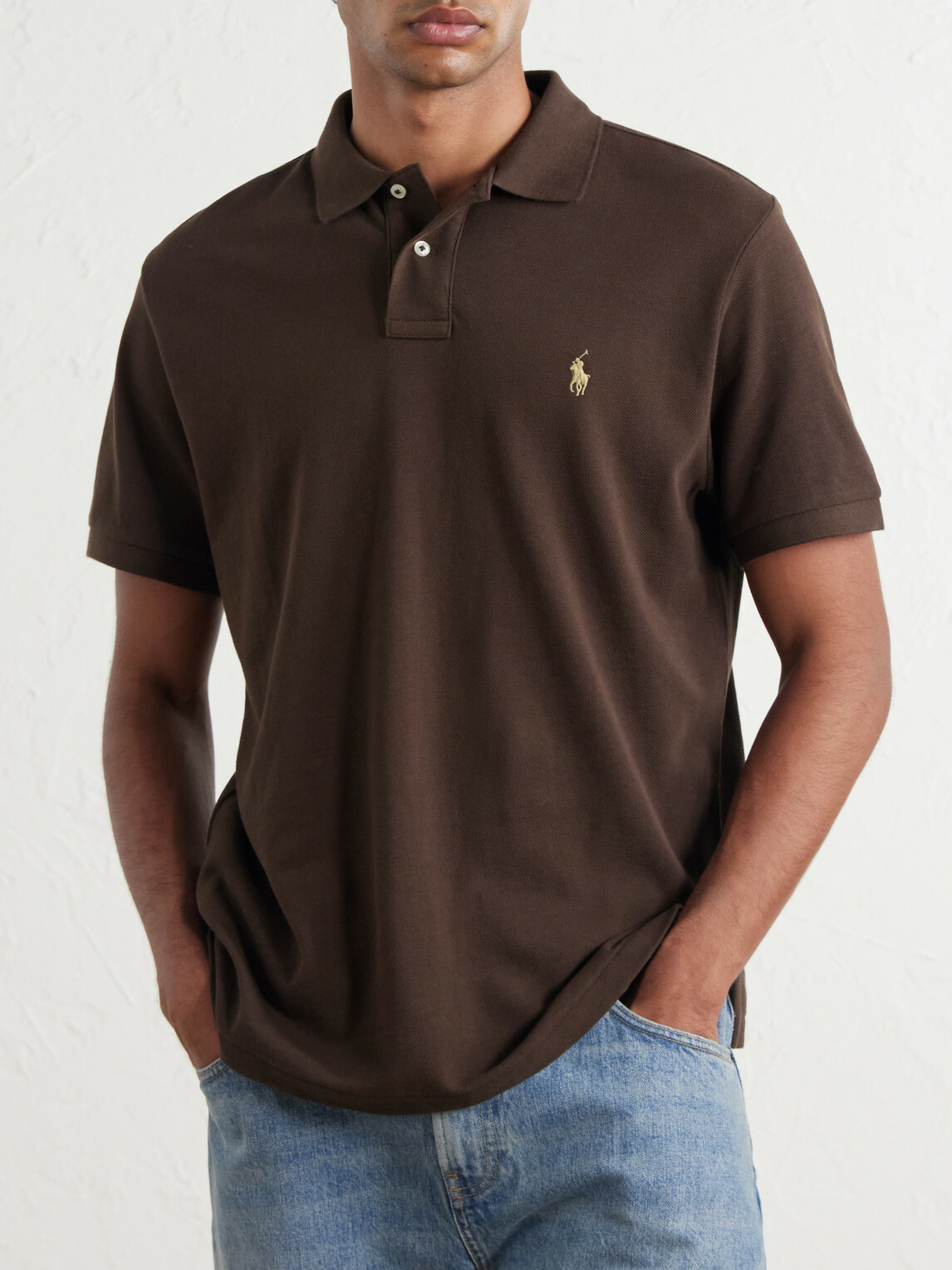 Polo Ralph Lauren - Logo-Embroidered Cotton-Piqué Polo Shirt - Brown