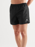 Balenciaga - Straight-Leg Short-Length Logo-Print Swim Shorts - Black