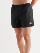 Balenciaga - Straight-Leg Short-Length Logo-Print Swim Shorts - Black