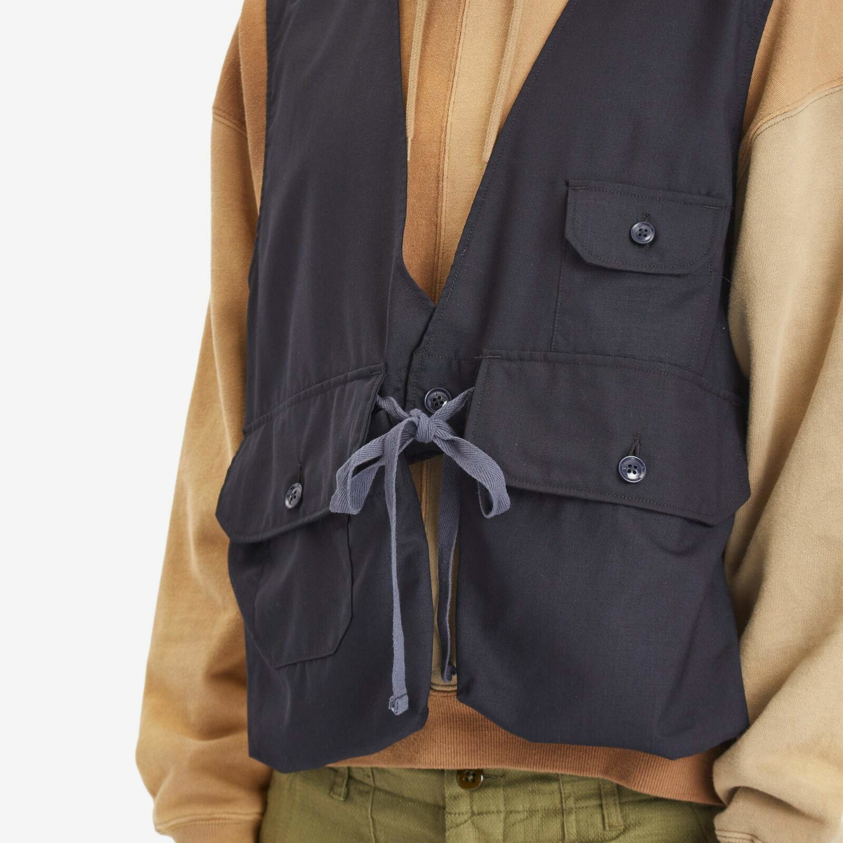 Engineered Garments Men's Fowl Vest in Dark Navy Tropical