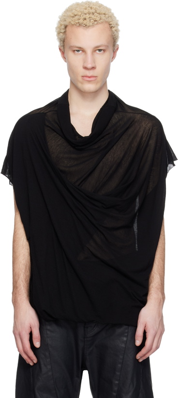 Photo: Julius Black Cowl Neck Drape T-shirt