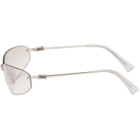 Miu Miu Eyewear Silver Rimless Metal Oval Sunglasses