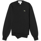 Comme des Garçons SHIRT Men's x Lacoste Asymmetric Crew Knit in Black