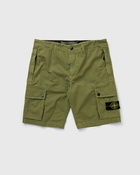 Stone Island Slim Bermuda Brushed Cotton Canvas Green - Mens - Cargo Shorts