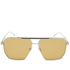 Bottega Veneta Eyewear Men's BV1012S Sunglasses in Silver/Brown