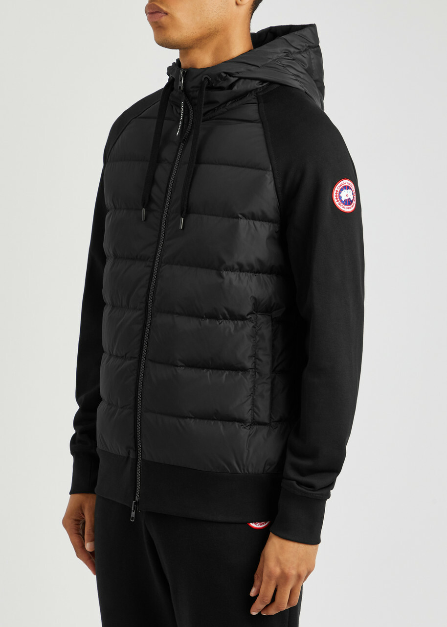 Canada Goose Hooded Shell and Cotton Sweatshirt, Sweatshirt, Quilted Black