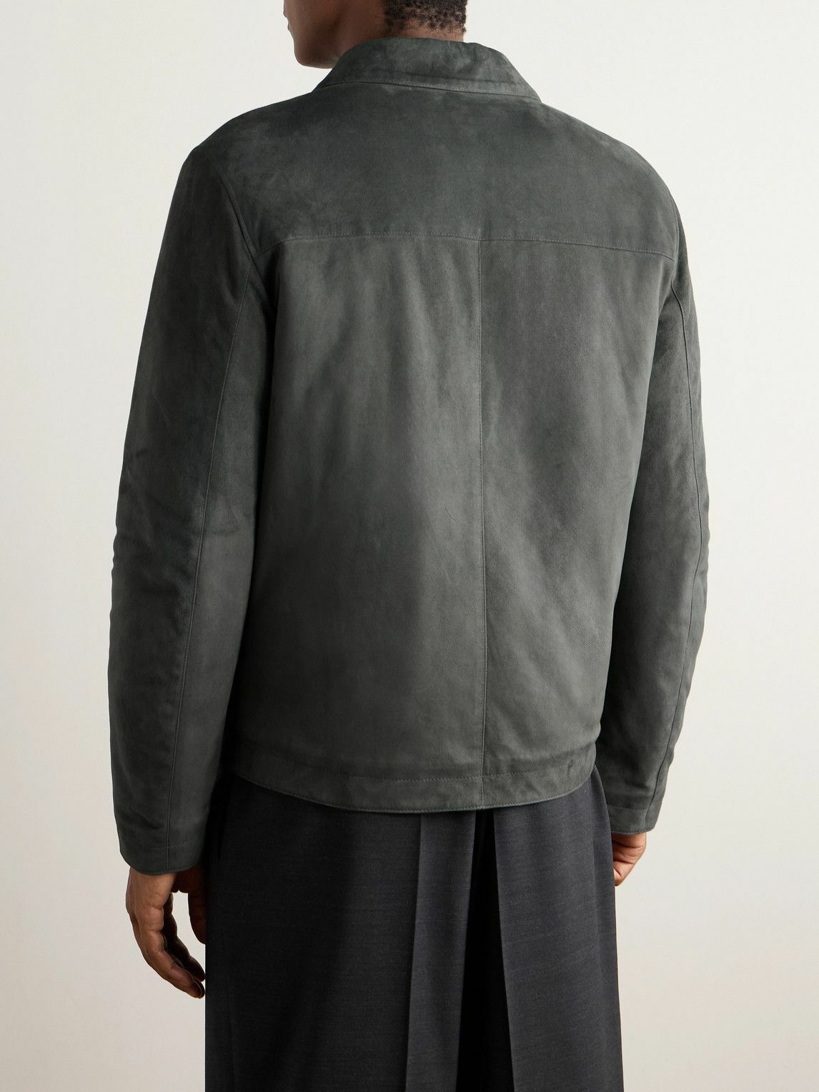 Canali - Suede Harrington Jacket - Gray