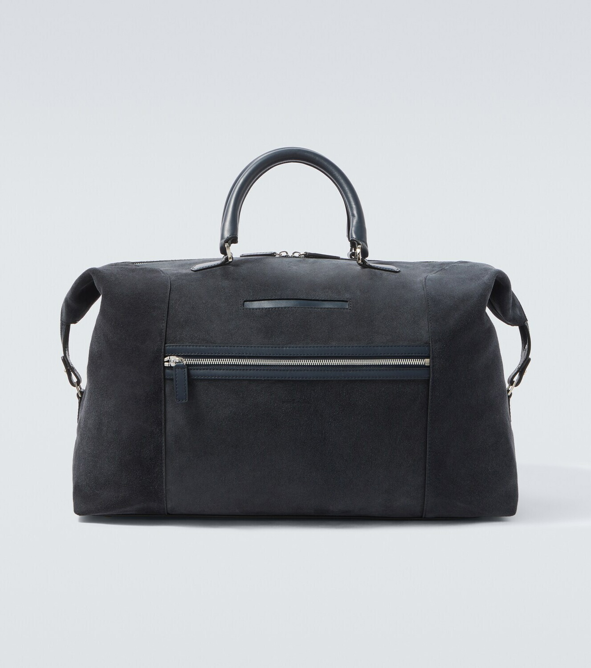 Kiton Leather-trimmed suede duffel bag