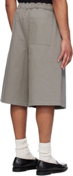 COOR Gray Raw Cut Easy Bermuda Shorts
