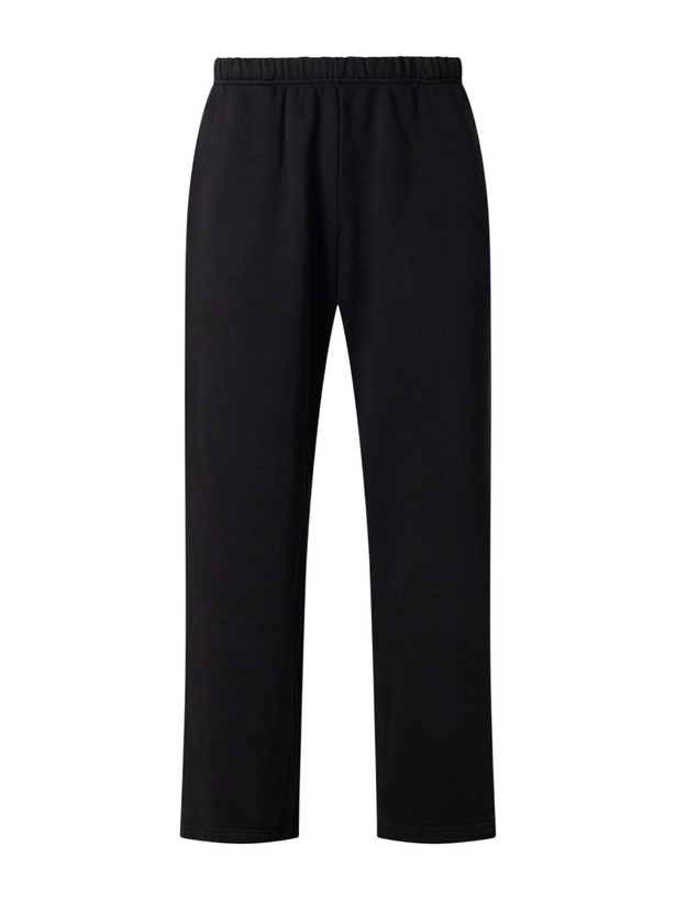 Photo: Les Tien - Party Wide-Leg Garment-Dyed Cotton-Fleece Sweatpants - Black