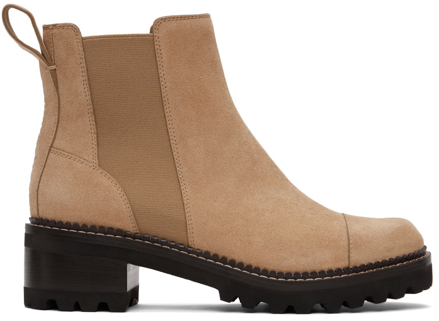 See by Chloé Beige Mallory Chelsea Boots