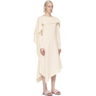 JW Anderson Off-White Draped Asymmetric Dress