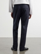 Maison Margiela - Straight-Leg Virgin Wool Drawstring Trousers - Blue