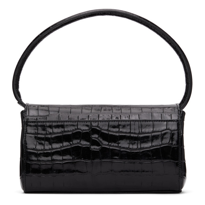 Little Liffner SSENSE Exclusive Black Croc Mini Baguette Bag