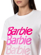 MC2 Saint Barth Woman Cotton Jersey Crewneck T-shirt Emilie With Barbie Logo Print | Barbie Special Edition