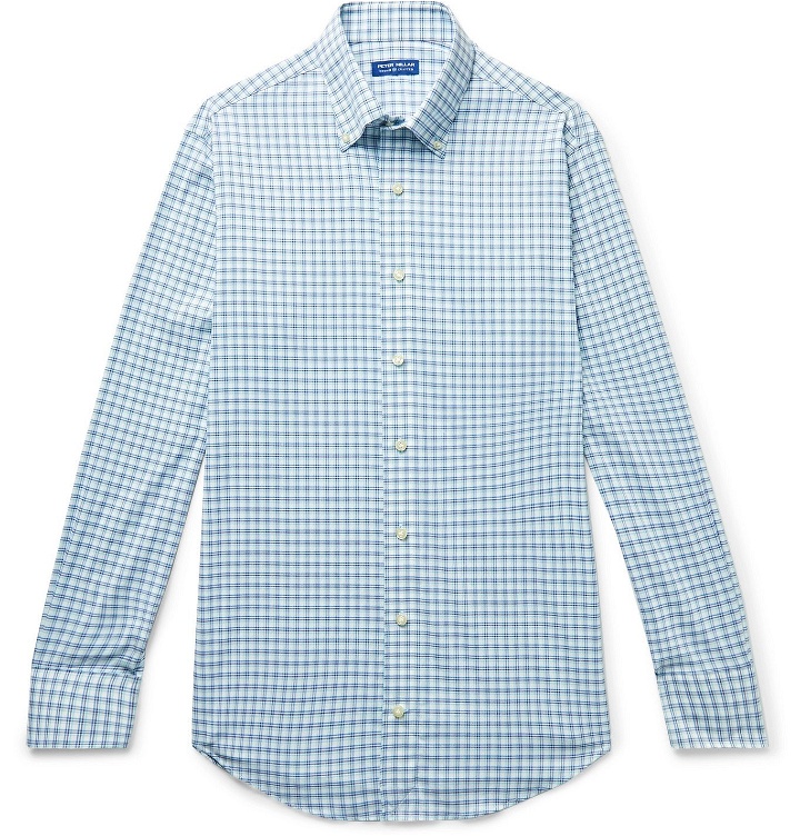 Photo: Peter Millar - Wynton Button-Down Collar Checked Stretch-Nylon Shirt - Blue