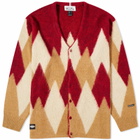 Manastash Men's Aberdeen Diamond Cardigan in Burgundy
