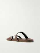 The Row - Hugh Full-Grain Leather Sandals - Brown