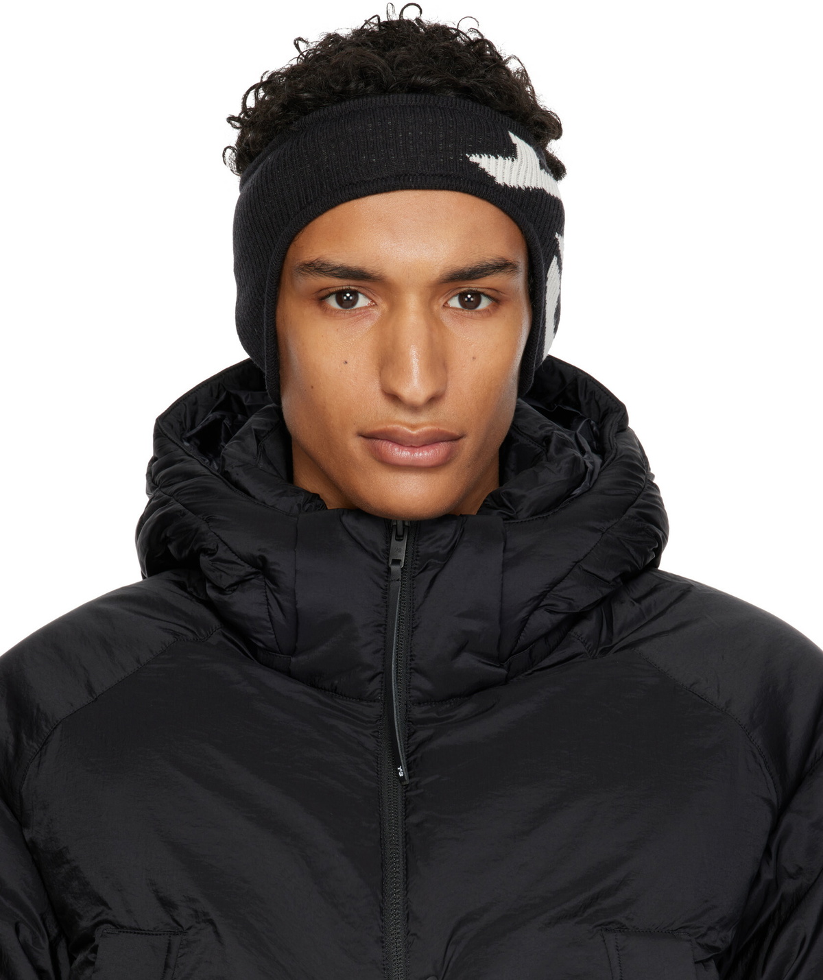 Y-3 Black Graphic Logo Headband