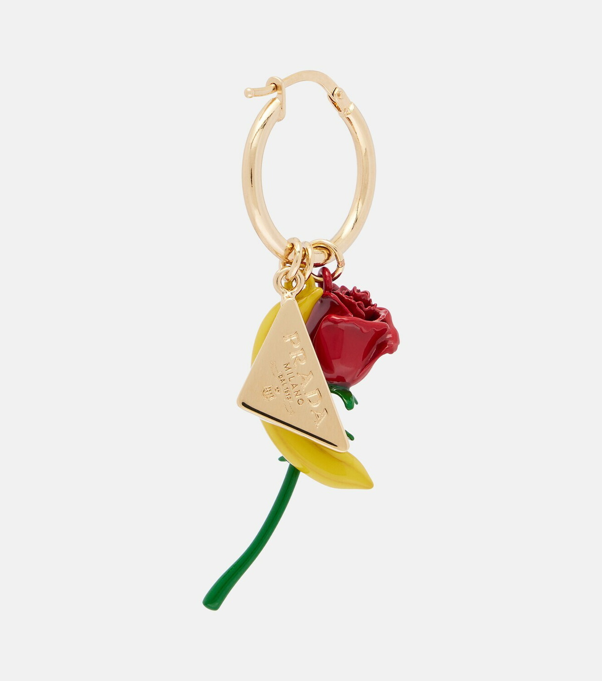 Prada Embellished enamel hoop earrings