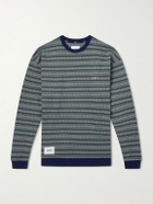 WTAPS - Logo-Appliquéd Striped Cotton-Jersey T-Shirt - Green