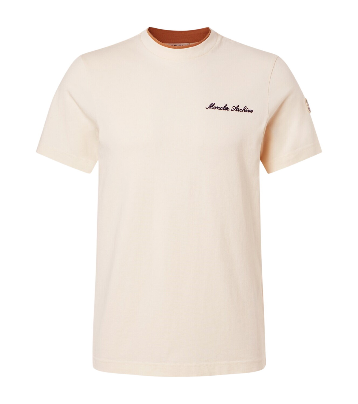 Moncler Men's Text Logo T-Shirt in White Moncler