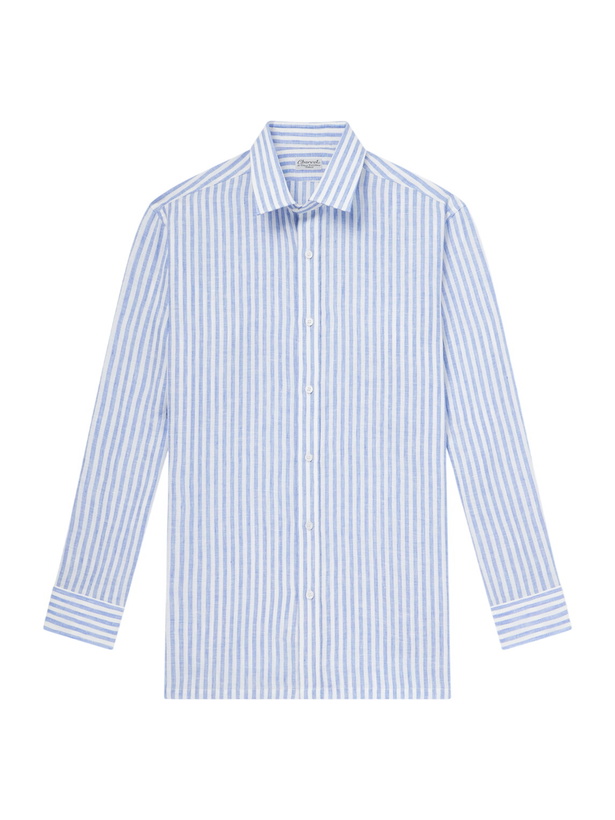 Photo: Charvet - Striped Linen Shirt - Blue
