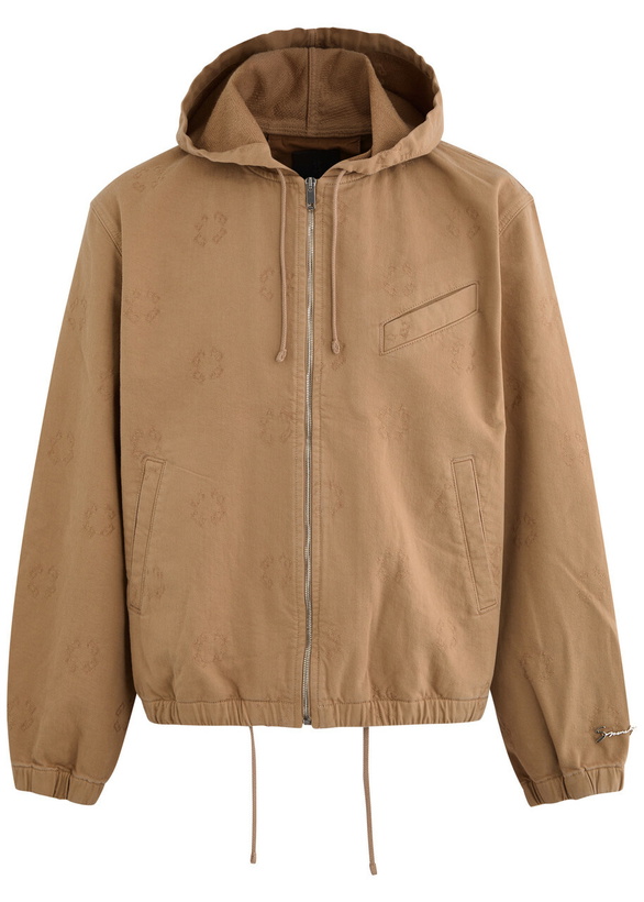 Photo: Givenchy Logo Hooded Stretch-denim Jacket Beige