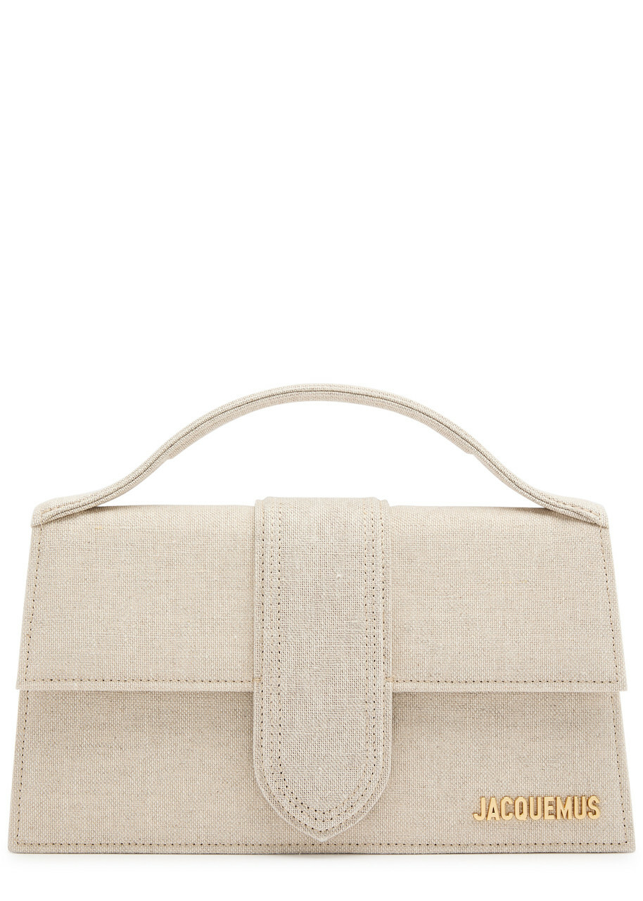 【JACQUEMUS】'Le Grand Bambino' ハンドバッグ ベージュ Jacquemus Le Grand Bambino Canvas top Handle bag - Beige