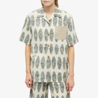 W'menswear Women's Unisex Rec Shirt in Beige/Green