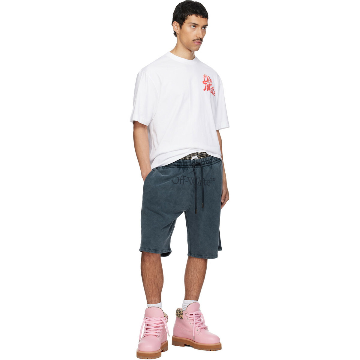 Off-White Navy Bookish Mar Sweat Shorts