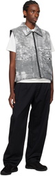 Metalwood Studio Gray & Black Poly Filled Reversible Vest