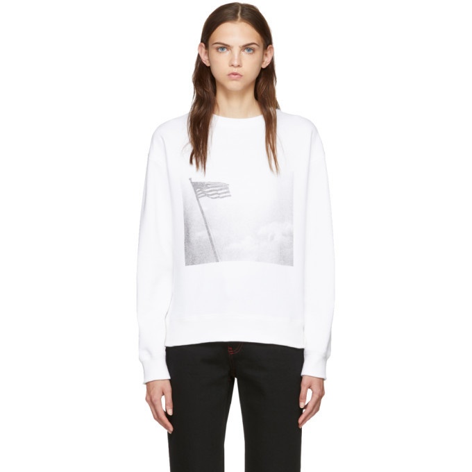 Photo: Calvin Klein 205W39NYC White American Flag Sweatshirt