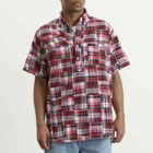 Beams Plus Men's Pullover Patchwork Masras Shirt in Red Patchwork