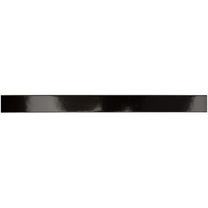 Versus Black Patent Lion Buckle Belt