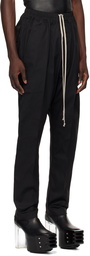 Rick Owens Black Porterville Drawstring Long Trousers