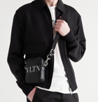 VALENTINO - Valentino Garavani Logo-Print Leather Messenger Bag - Black