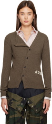 Andersson Bell Brown Hand Stitched Basic Cardigan