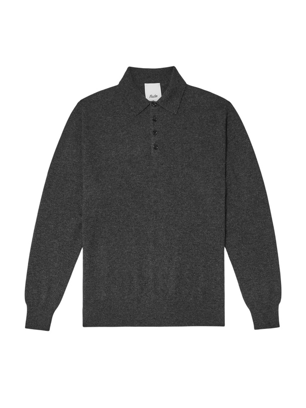 Photo: Allude - Cashmere Polo Shirt - Gray