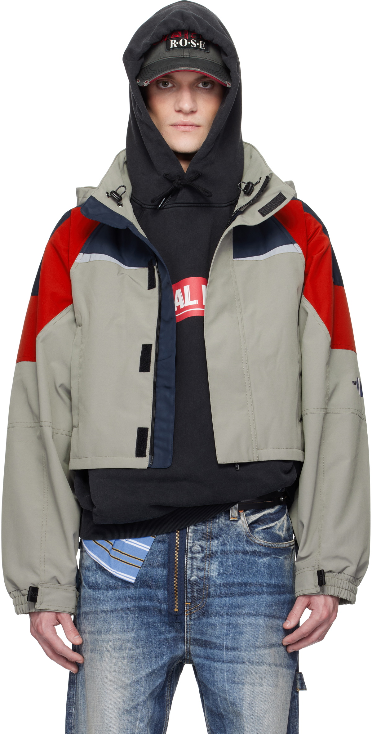 【試着のみ美品】MARTIN ROSE CONTORTED JACKET Martine Rose Elasticated DB Tailored Jacket in Gray | SVD USA