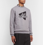 A.P.C. - Asa Logo-Print Mélange Loopback Cotton-Blend Jersey Sweatshirt - Gray