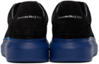 Alexander McQueen SSENSE Exclusive Black & Blue Suede Oversized Sneakers