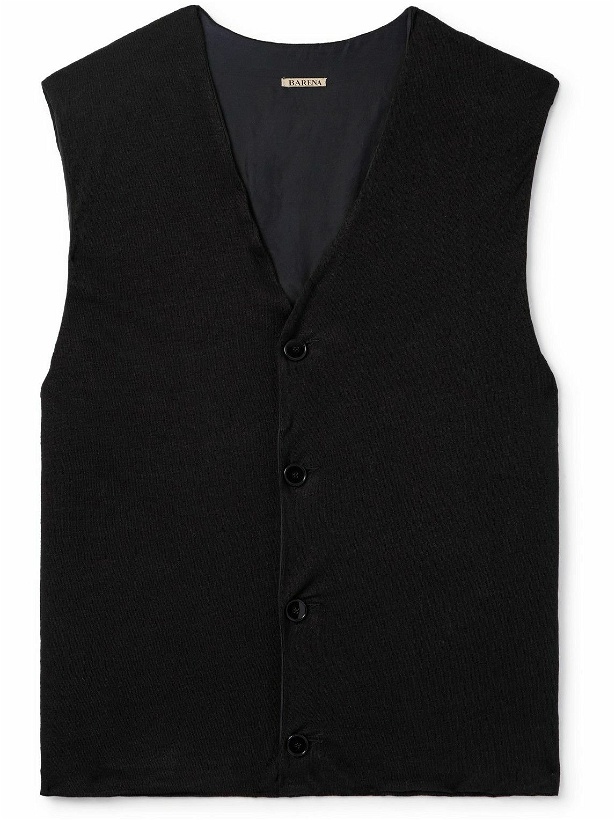 Photo: Barena - Slim-Fit Garment-Dyed Linen Sweater Vest - Black