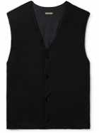 Barena - Slim-Fit Garment-Dyed Linen Sweater Vest - Black