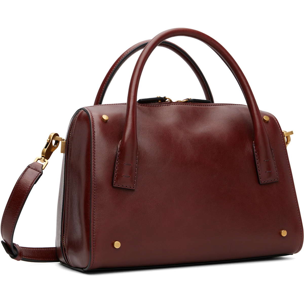 Versace Brown Roomy Leather Boston Bag