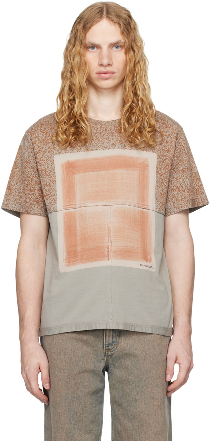 【関税込み】Eckhaus Latta ブラウン Lapped Tシャツ Brown Lapped T-Shirt by Eckhaus Latta on Sale